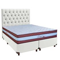Cama + Box Branco e Colchão Molas Ensacadas Queen - Legaccy Paropas + Cabeceira Cama + Box Branco e Colchão Molas Ensacadas Queen - Legaccy Paropas + Cabeceira