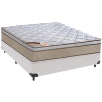 Cama Box Branco e Colchão Revolution Tecnopedic Molas Casal Castor