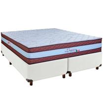 Cama Box Branco Queen + Colchão Molas Ensacadas Cama Box Branco Queen + Colchão Molas Ensacadas