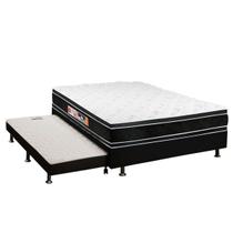 Cama Box c/Auxiliar Casal: Colchão Espuma Castor D33 Black e White DF + Base CRC Courano Black(138x188) Cama Box c/Auxiliar Casal: Colchão Espuma Castor D33 Black e White DF + Base CRC Courano Black(138x188)