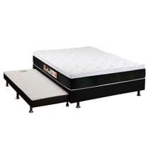 Cama Box c/Auxiliar Casal: Colchão Espuma Castor D45 Black e White + Base CRC Courano Black(138x188) Cama Box c/Auxiliar Casal: Colchão Espuma Castor D45 Black e White + Base CRC Courano Black(138x188)
