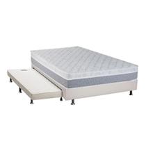 Cama Box c/ Auxiliar Casal: Colchão Luckspuma Conjunto 3 em 1 ( Box + Courano Nero Black Ortobom) + ( Luckspuma Pocket One Side) (138x188)