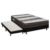 Cama Box c/Auxiliar Casal: Colchão Ortopédico Ortobom Light + Base CRC Courano Black(138x188) Cama Box c/Auxiliar Casal: Colchão Ortopédico Ortobom Light + Base CRC Courano Black(138x188)