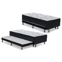 Cama Box c/Auxiliar Conjugado Solteiro: Colchão Ortopédico Courano Nero Black (88x188) Ortobom Cama Box c/Auxiliar Conjugado Solteiro: Colchão Ortopédico Courano Nero Black (88x188) Ortobom
