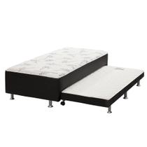 Cama Box c/Auxiliar Conjugado Solteiro: Colchão Ortopédico Courano Nero Black (88x188) Ortobom Cama Box c/Auxiliar Conjugado Solteiro: Colchão Ortopédico Courano Nero Black (88x188) Ortobom
