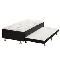 Cama Box c/Auxiliar Conjugado Solteiro: Colchão Ortopédico Courano Nero Black (88x188) Ortobom Cama Box c/Auxiliar Conjugado Solteiro: Colchão Ortopédico Courano Nero Black (88x188) Ortobom