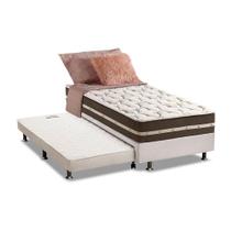 Cama Box c/Auxiliar Solteiro: Colchão Anjos Superlastic Classic Marrom + Base CRC Courano Branco(88x188) Cama Box c/Auxiliar Solteiro: Colchão Anjos Superlastic Classic Marrom + Base CRC Courano Branco(88x188)