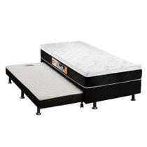 Cama Box c/Auxiliar Solteiro: Colchão Espuma Castor D45 Black e White + Base CRC Courano Black(88x188) Cama Box c/Auxiliar Solteiro: Colchão Espuma Castor D45 Black e White + Base CRC Courano Black(88x188)