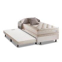 Cama Box c/Auxiliar Solteiro: Colchão Herval Maxspring Scotland + Base CRC Courano Branco(88x188) Cama Box c/Auxiliar Solteiro: Colchão Herval Maxspring Scotland + Base CRC Courano Branco(88x188)