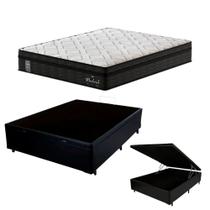 Cama Box C/ Baú Casal + Colchão Mola Ensacada Probel Madrid Pillow Cama Box C/ Baú Casal + Colchão Mola Ensacada Probel Madrid Pillow