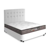 Cama Box + Cabeceira Cassis e Colchão Casal Ortobom Light D23 138cm