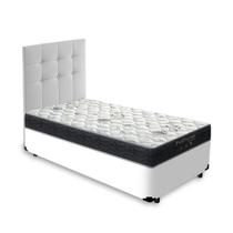 Cama Box + Cabeceira Cassis e Colchão Solteiro - Probel - Prodormir - 88x188x57cm Branco