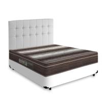 Cama Box + Cabeceira e Colchão de Espuma Ortobom Light Ortopédico Casal 138cm