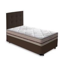 Cama Box + Cabeceira e Colchão de Molas Ensacadas Anjos Classic Solteiro 88cm