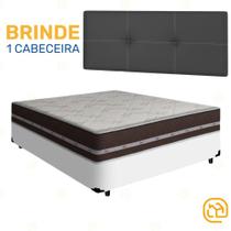 Cama Box + Cabeceira Painel Iris + Colchão Casal Classic Superlastic 138cm