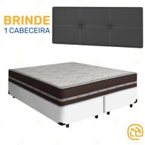 Cama Box + Cabeceira Painel Iris + Colchão Queen Classic Superlastic 158cm