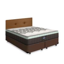 Cama Box + Cabeceira Painel Iris e Colchão de Molas Ensacadas Queen - New York 158cm