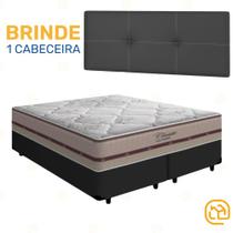 Cama Box + Cabeceira Painel Iris e Colchão Queen - Classic Molas Ensacadas 158cm