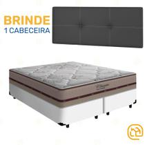 Cama Box + Cabeceira Painel Iris e Colchão Queen - Classic Molas Ensacadas 158cm Cama Box + Cabeceira Painel Iris e Colchão Queen - Classic Molas Ensacadas 158cm