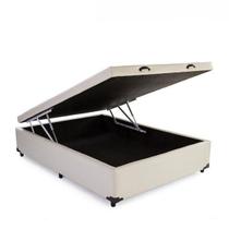 Cama Box Cama Baú Casal Bege Beflex 138x188x41