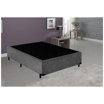 Cama Box Casal 138 Bello Box - Suede Cinza