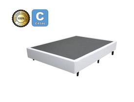 Cama Box Casal 138 Bello Box - Tecido Sintético Branco Cama Box Casal 138 Bello Box - Tecido Sintético Branco