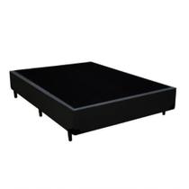Cama Box Casal 138 Bello Box - Tecido Sintético Preto Cama Box Casal 138 Bello Box - Tecido Sintético Preto