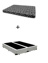 Cama Box Casal 138 Bipartido Bello Box - Tecido Sintético Branco com Colchão New York Preto D28 - 100% Espuma - 54x138x188 Cama Box Casal 138 Bipartido Bello Box - Tecido Sintético Branco com Colchão New York Preto D28 - 100% Espuma - 54x138x188