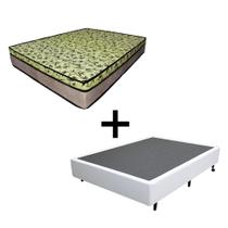 Cama Box Casal 138 Branco com Colchão Espuma D33 Tokio Bege 65x138x188