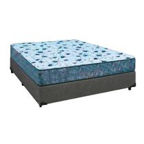 Cama Box Casal 138 Suede Cinza Com Colchão Alegro Espuma D28 Cinza - 57x138x188cm