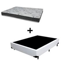 Cama Box Casal 138 Tecido Sintético Branco Com Colchão Miller Bello Box - 100% Espuma - D33 Cinza 54x138x188 Cama Box Casal 138 Tecido Sintético Branco Com Colchão Miller Bello Box - 100% Espuma - D33 Cinza 54x138x188