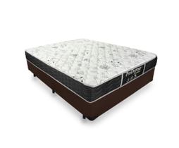 Cama Box Casal 138 Tecido Sintético Marrom Com Colchão com Molas - Prodormir Sleep Black - Probel 62x138x188