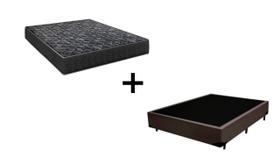 Cama Box Casal 138 Tecido Sintético Marrom com Colchão Lisboa Bello Box Espuma D28 Preto Cama Box Casal 138 Tecido Sintético Marrom com Colchão Lisboa Bello Box Espuma D28 Preto