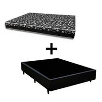 Cama Box Casal 138 Tecido Sintético Preto Com Colchão Belize Bello Box - D33 Preto 57x138x188 Cama Box Casal 138 Tecido Sintético Preto Com Colchão Belize Bello Box - D33 Preto 57x138x188