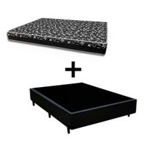 Cama Box Casal 138 - Tecido Sintético Preto com Colchão Belize Bello Box - D33 Preto 57x138x188 Cama Box Casal 138 - Tecido Sintético Preto com Colchão Belize Bello Box - D33 Preto 57x138x188