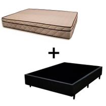 Cama Box Casal 138 Tecido Sintético Preto Com Colchão Polônia Bello Box - D28 65x138x188 Cama Box Casal 138 Tecido Sintético Preto Com Colchão Polônia Bello Box - D28 65x138x188