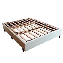 Cama Box Casal 138 x 188cm, 100% Madeira, Tecido Blindado com Veludo Cinza Claro Cama Box Casal 138 x 188cm, 100% Madeira, Tecido Blindado com Veludo Cinza Claro