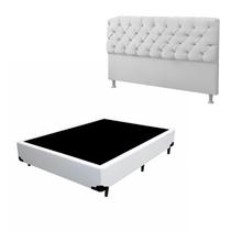 Cama Box Casal 138188 cm + Cabeceira Branca Conjunto Completo