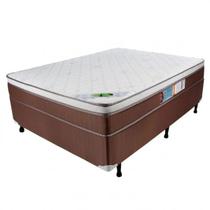 Cama Box Casal 138cmx188cmx67cm Molas Ensacadas Pillow Euro Caribe Luckspuma Colchões Marrom/Creme