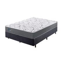 Cama Box Casal 138x188 Alpha Cinza com Colchão Mola Ensacada