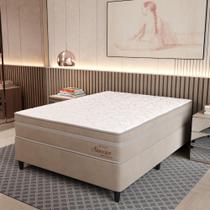 Cama Box Casal (138X188) D26 Molas Ensacadas Creme Suede Suecia Topazio Colchões