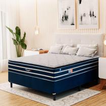 Cama Box Casal (138X188) D28 Azul Confort In Blue Sonos