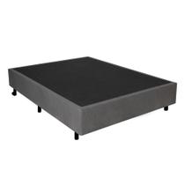 Cama Box Casal 138x188x38 Cinza Reforçado