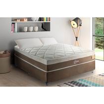 Cama Box Casal 138x188x58cm Molas Ensacadas Orion Montreal Branco/Tabaco Cama Box Casal 138x188x58cm Molas Ensacadas Orion Montreal Branco/Tabaco