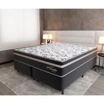 Cama Box Casal (158X198) D26 Molas Ensacadas Cinza Perola Topazio Colchões