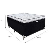 Cama Box Casal Baú Conjugada Suede Preto Cama Box Casal Baú Conjugada Suede Preto