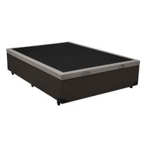 Cama Box Casal Baú Marrom Sintético - 138x188x35