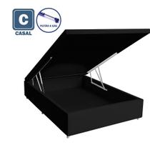 Cama Box Casal Baú Preto - 138x188x35