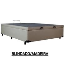 Cama Box Casal Baú Sintético Bege Premium - 138x188x35 - DMA