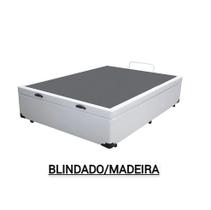 Cama Box Casal Baú Sintético Branco Premium- 138x188x35 - DMA